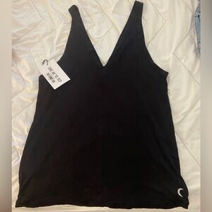 Zyia Black Fancy V neck Tank